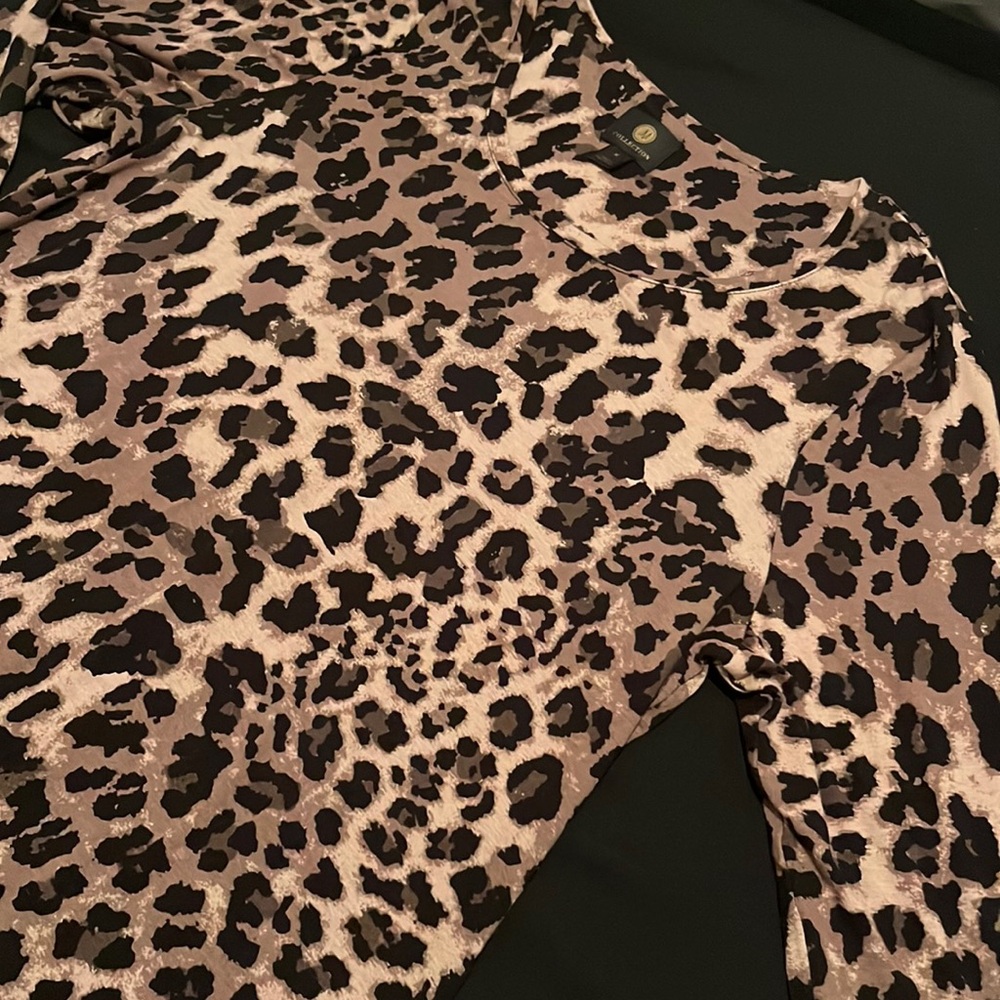 JM COLLECTION:leopard ladies top (M)